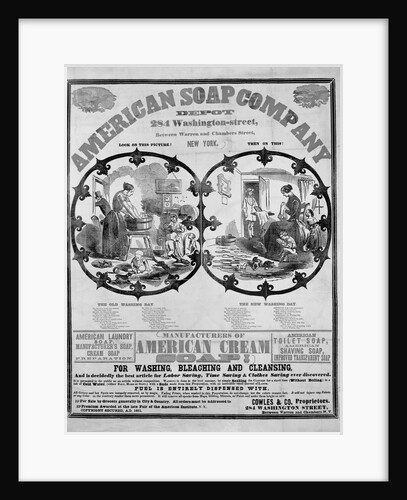Nineteenth Century Woodcut Advertisement for "American Soap Company...Manufacturers of American Cream Soap" by Anonymous