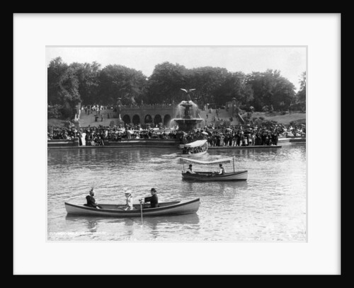 Boaters in Front of Bethesda Terrace, Central Park by Anonymous