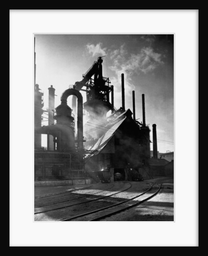 Blast furnance at the Bethlehem steel works in Pennsylvania. by Anonymous