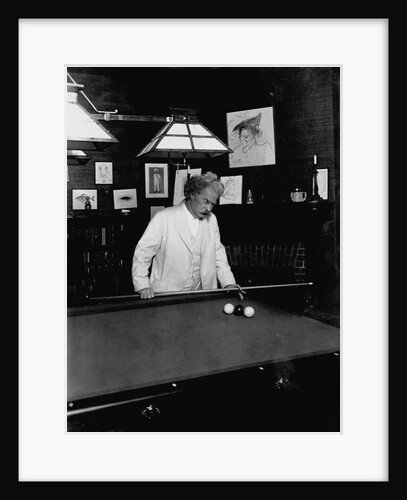Mark Twain Playing Game of Pool by Anonymous