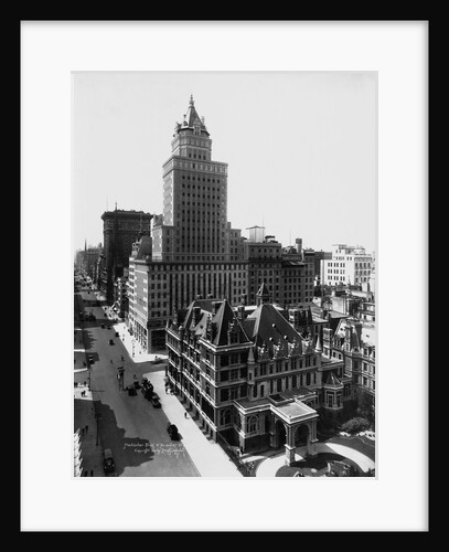 Aerial View of the Crown Building and Vanderbilt Mansion, New York by Anonymous