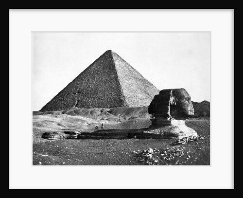 The Sphinx and the Pyramid of Cheops Standing in the Desert by Anonymous