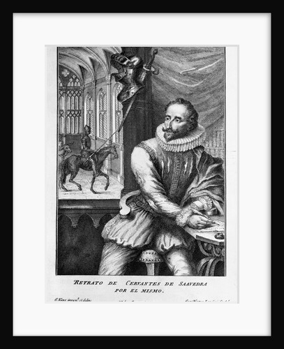 Portrait Engraving of Miguel de Cervantes Saavedra by George Vertue