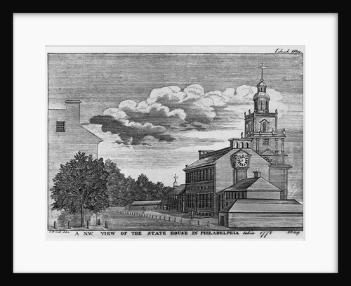 A N.W. View of the State House in Philadelphia Taken 1778 by James Trenchard