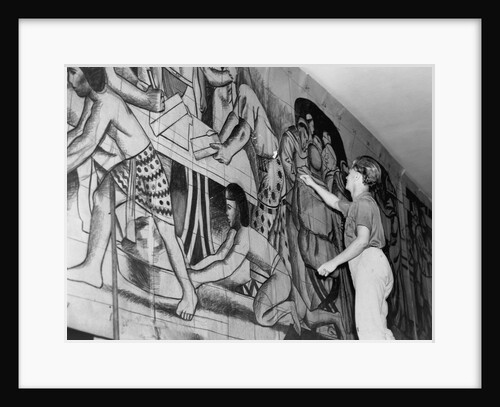 Works Progress Administration Artist Paints a Mural by Anonymous