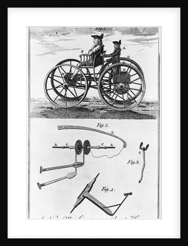 Eighteenth Century Illustration of "A New Machine to Go Without Horses" by Anonymous