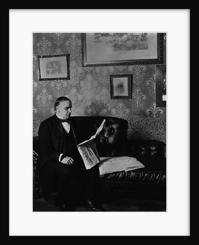 President William McKinley Reading Newspaper by Anonymous