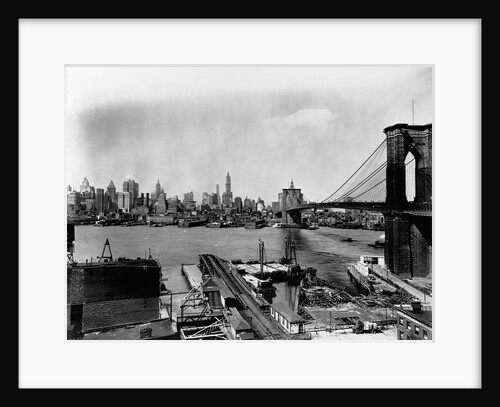 Manhattan Skyline, East River and Brooklyn Bridge by Anonymous