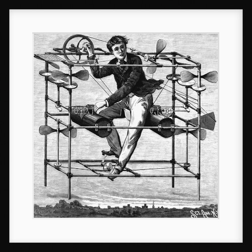 Magazine Illustration of an Aerial Machine Designed by Dr. W.O. Ayres