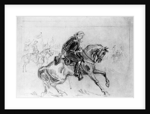 Drawing of General Custer on His Horse by Anonymous