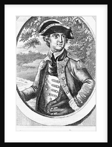 Eighteenth Century Etching of a Portrait of Benedict Arnold by Anonymous