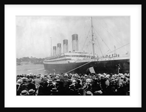 Crowds Looking at the Olympic Ocean Liner by Anonymous