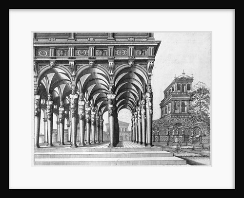 Colonnade With Fantastic Columns by Hieronymous Cock and Jan Vredeman de Vries by Anonymous