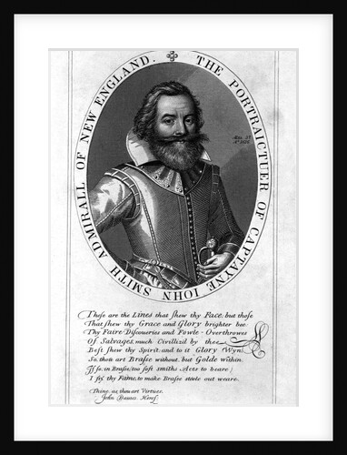 Seventeenth Century Engraving "The Portraictuer of Captayne John Smith, Admirall of England" by Anonymous