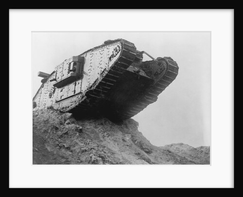 British Mark IV Tank Rolling over Hillside by Anonymous