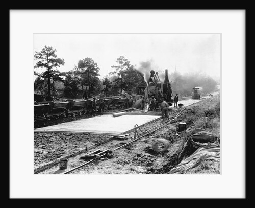 Construction of concrete road on section of National Highway, Durham County, NC by Anonymous