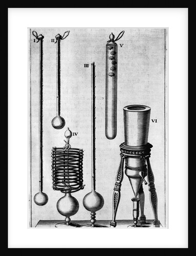 Engraving Illustration of Weather Measuring Instruments by Anonymous
