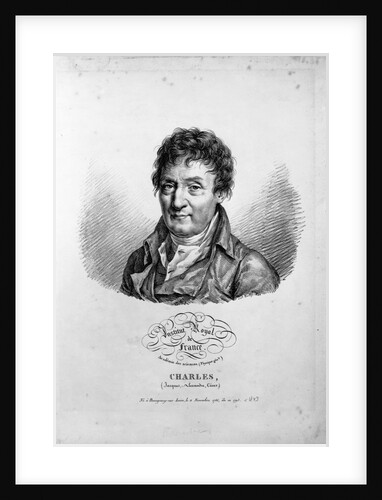 Engraving of Jacques Alexandre Cesar Charles by Anonymous