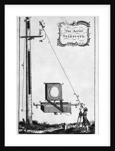Engraving "The Aerial Telescope" by Anonymous