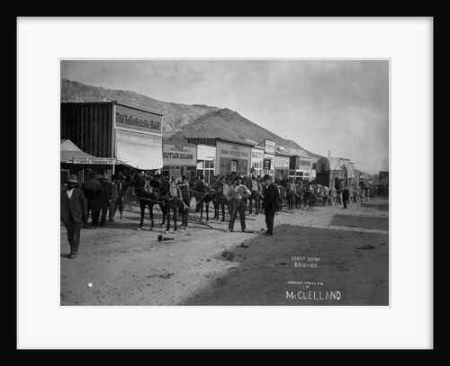 Taverns and Wagons in Western American Town by Anonymous