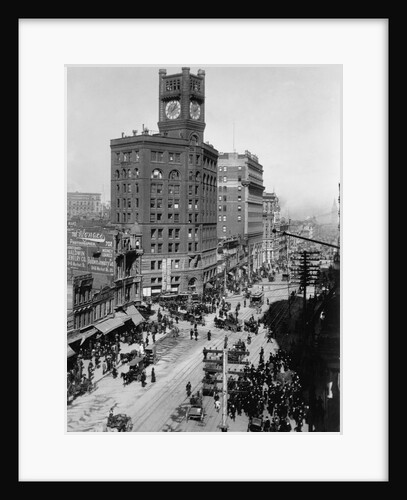 Chronicle Building Clock Tower Dominates Market Street by Anonymous