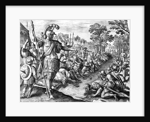 Engraving Gideon Testing His Soldiers by Anonymous