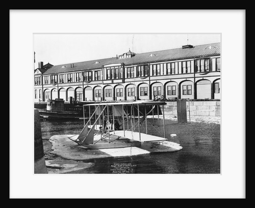 Hydro-aeroplane. Wright model at Battery, NY by Anonymous