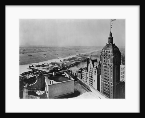 Eastern View of Singer Tower and Hudson River by Anonymous