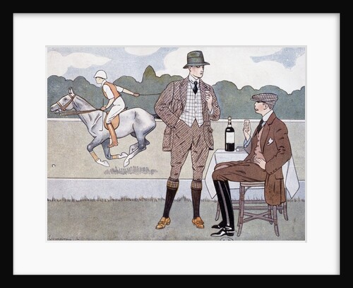 Print Depicting Spectators at a Polo Game by Anonymous