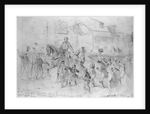 General McClellan Passing Through Frederick City, Maryland at the Head of the Army of the Potomac, September 12, 1862 by Edwin Forbes