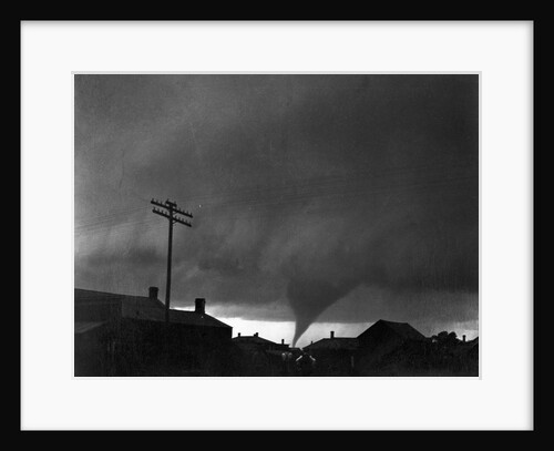 Tornado Moving Past Houses by Anonymous