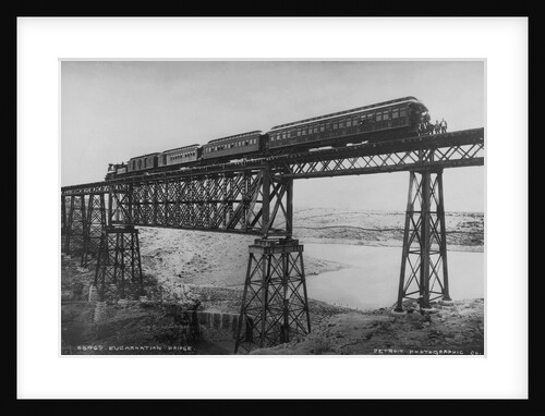 Passenger Train on Posada-Encarnation Trestle Bridge, Mexico by Anonymous