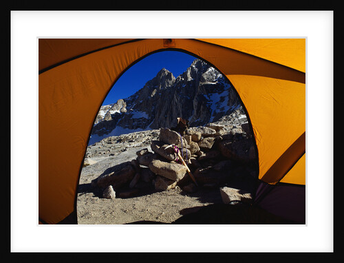Tent and Sierra Nevada Mountains by Anonymous