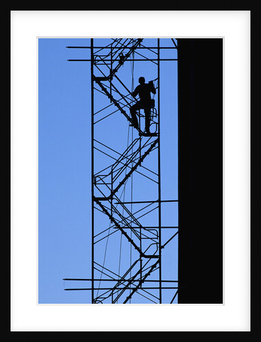 Steelworker Assembling Scaffolding by Anonymous
