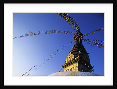 Prayer Flags Hanging from Swayambhunath Stupa by Anonymous
