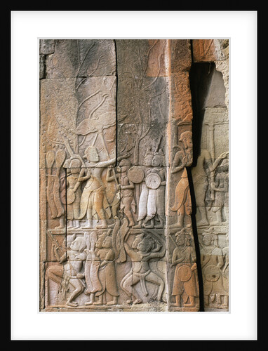 Bas Relief Sculptures at Angkor Wat by Anonymous