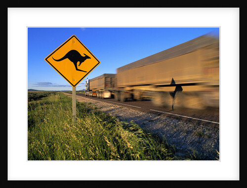 Semi Truck Speeding by Kangaroo Crossing Sign by Anonymous