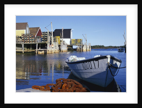 Boat and Fishermen's Wharf in Nova Scotia by Anonymous