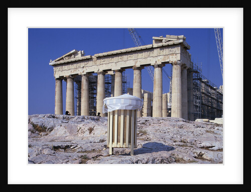 Trash Can in Front of the Parthenon by Anonymous