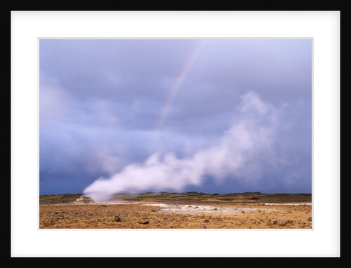 Rainbow over Geothermal Vent in Iceland by Anonymous