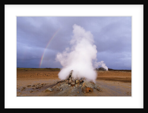 Rainbow over Geothermal Vent in Iceland by Anonymous