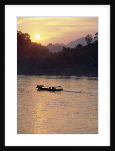Wooden Boat on Mekong River at Sunset by Anonymous
