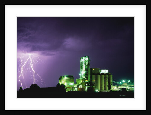 Lightning Striking near Factory in Texas by Anonymous