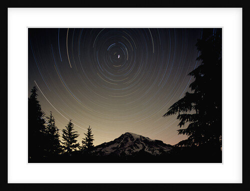 Star Trails Circle Above Mount Rainier by Anonymous