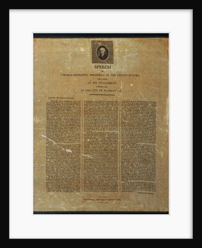 Thomas Jefferson's 1801 Inaugural Address by Anonymous