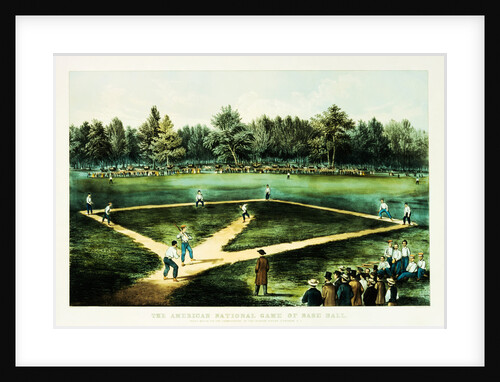 Lithograph of The American National Game of Baseball Published by Currier & Ives