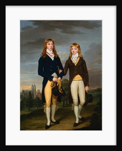 Portrait of Two Eton School Boys in Admontem Dress, Eton Chapel Behind by Francis Alleyne