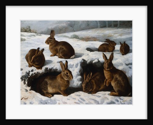 Rabbits in the Snow by William Luker