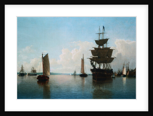 Ships at Harbor attributed to William Bradford by Anonymous