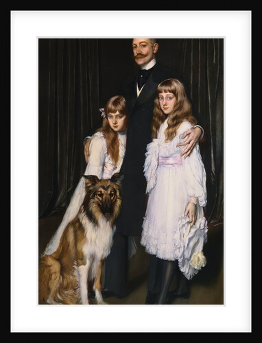 Portrait of a Family with Their Collie by Antonio de la Gandara